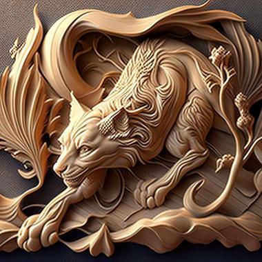 3D модель Кот Дракон Лі (STL)